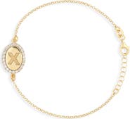 MESHMERISE Diamond Initial Disc Bracelet