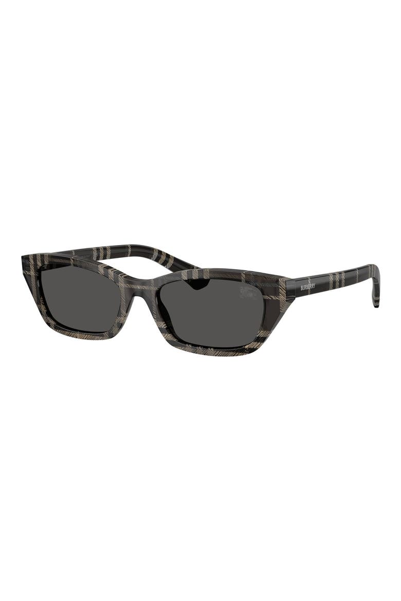 52mm Rectangular Sunglasses, Alternate, color, CHECK GREY / DARK GREY