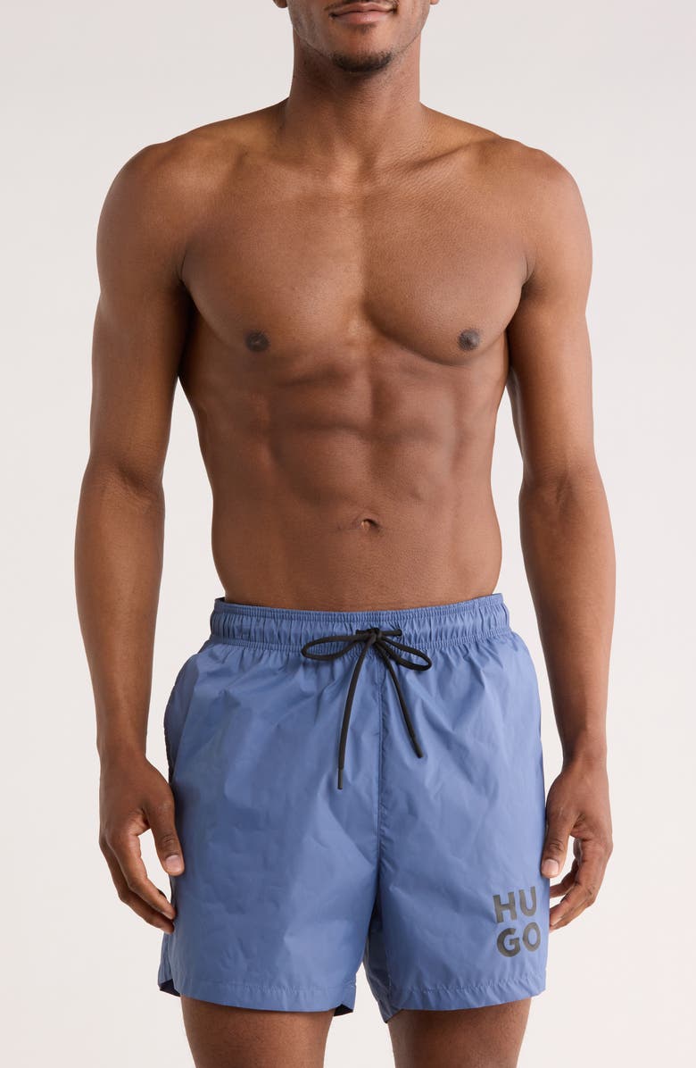 BOSS Paol Swim Trunks, Main, color, Open Blue