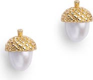 Bill Skinner Studio Acorn & Pearl Stud Earrings