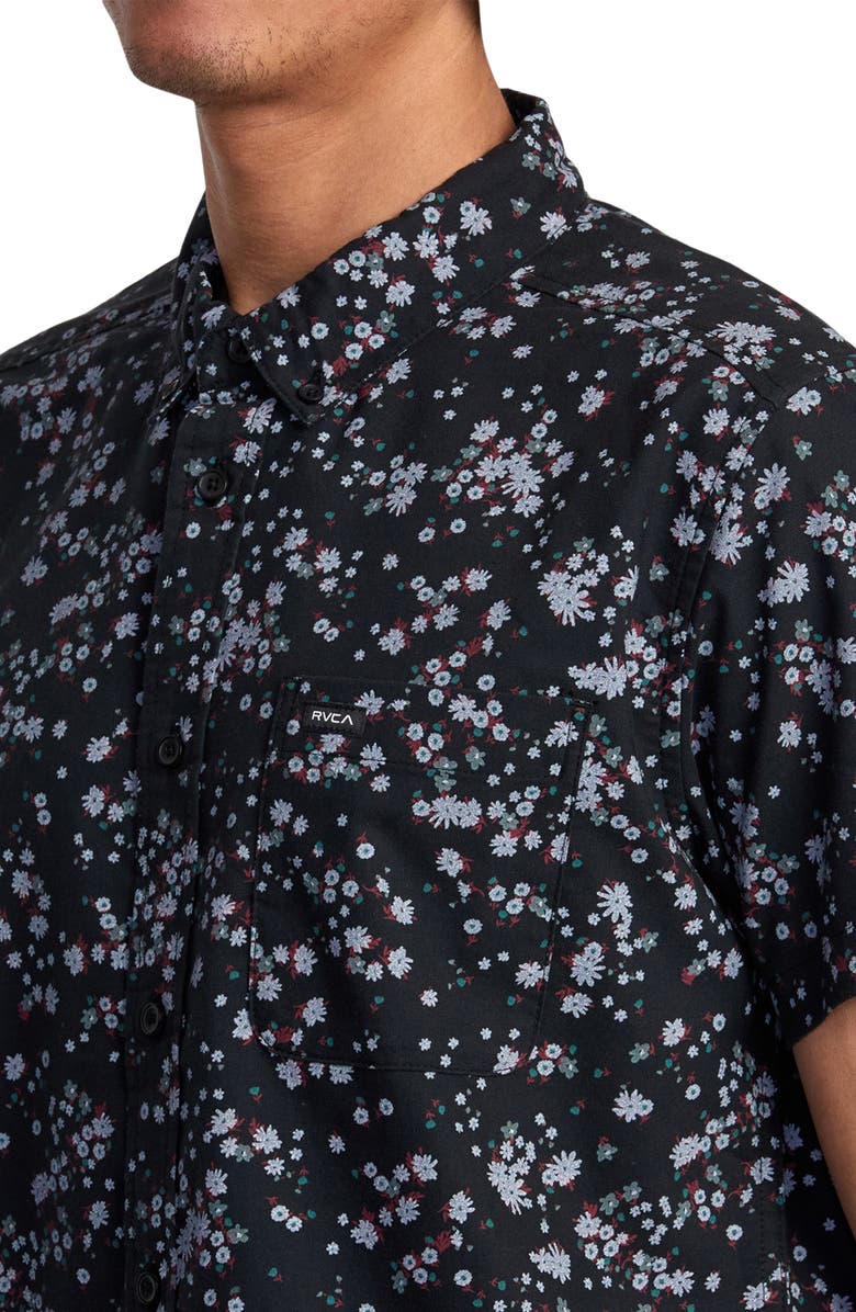 RVCA That'll Do Print Short Sleeve Button-Down Shirt, Alternate, color, 