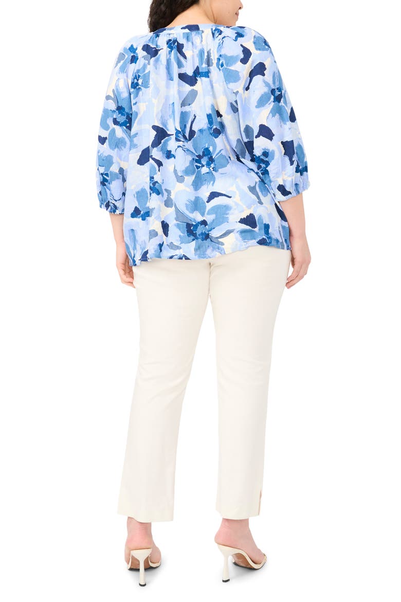 Floral Raglan Balloon Sleeve Top, Alternate, color, MOONLIGHT BLUE