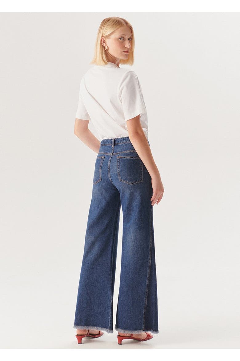 Lola Raw Wide Leg Denim Pant, Alternate, color, INDIGO
