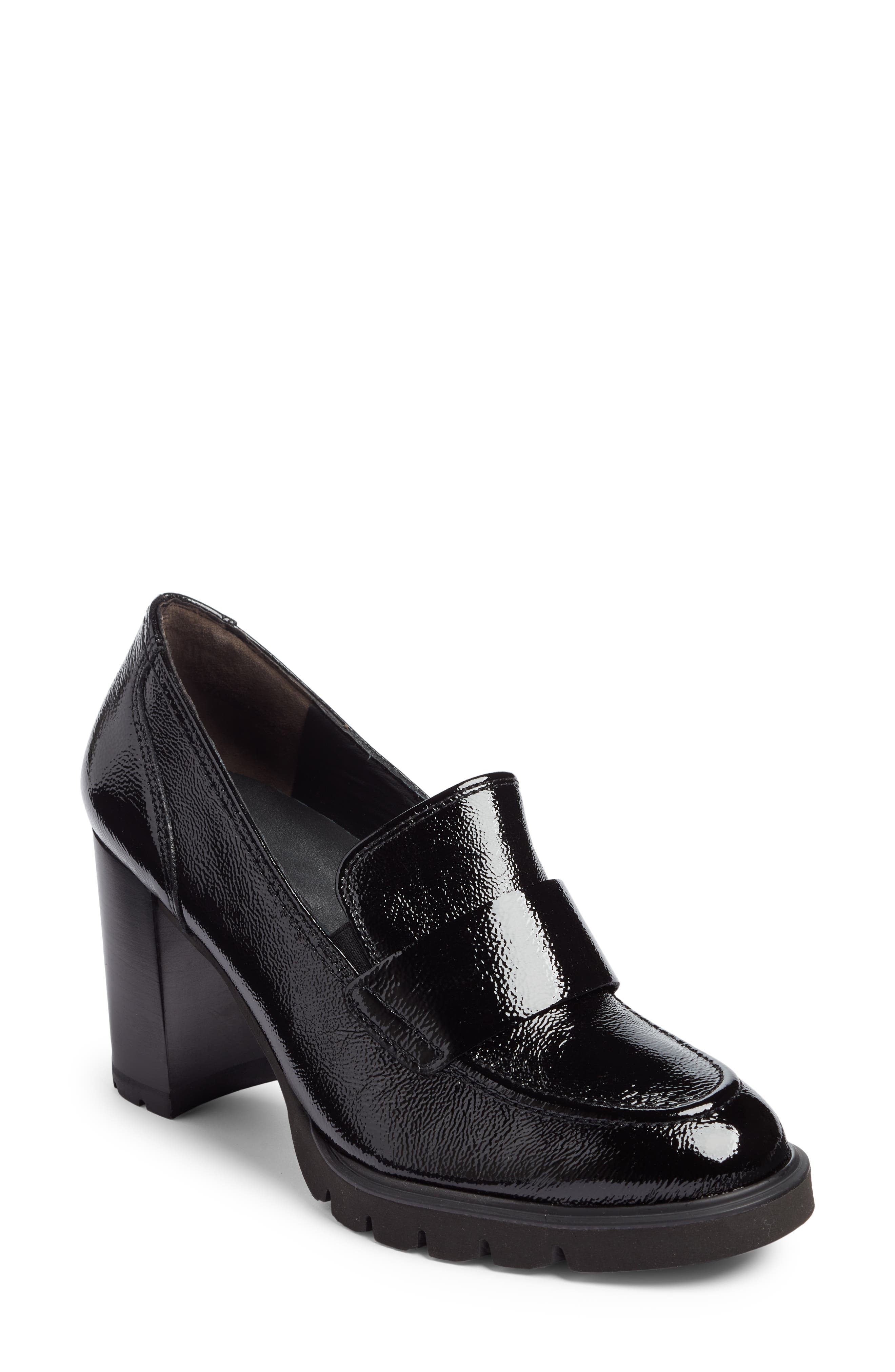 Nina Loafer Pump, Main, color, BLACK CRINKLED PATENT