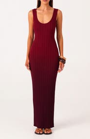 SNDYS Odessa Ombré Variegated Rib Cody-Con Maxi Dress