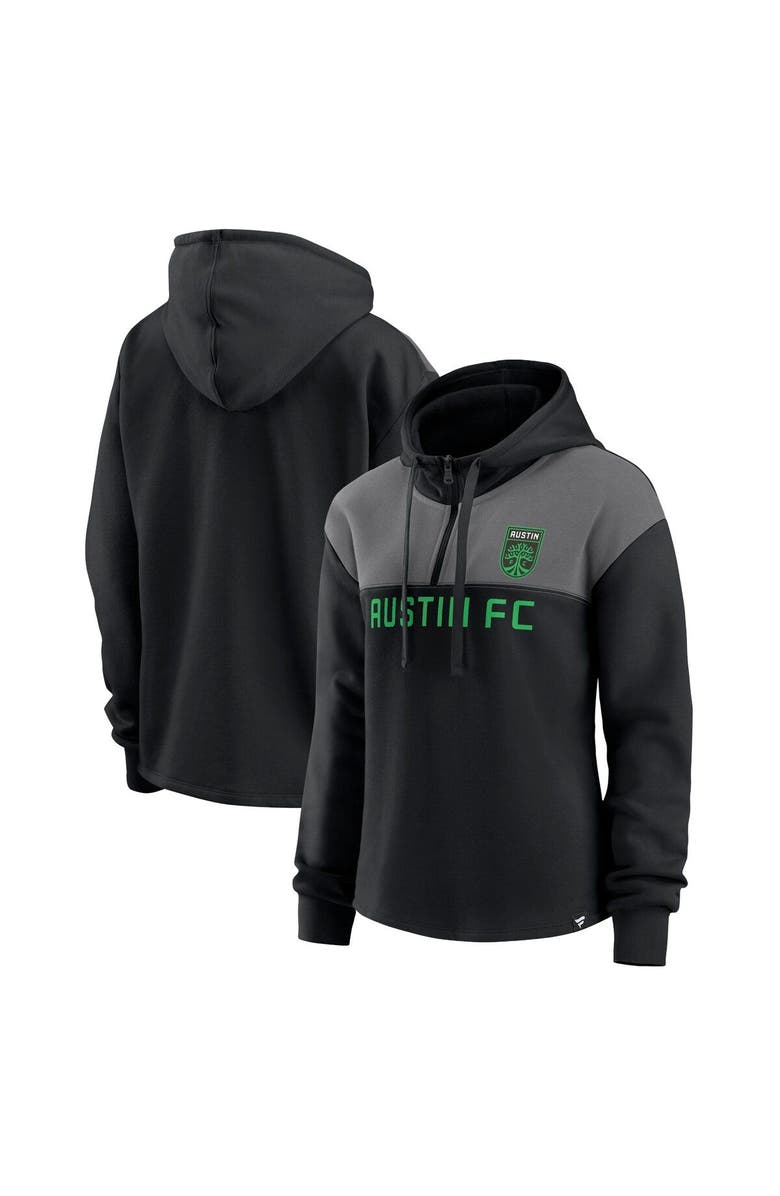 FANATICS Women's Fanatics Branded Black Austin FC Fleece Quarter-Zip Hoodie, Main, color, 