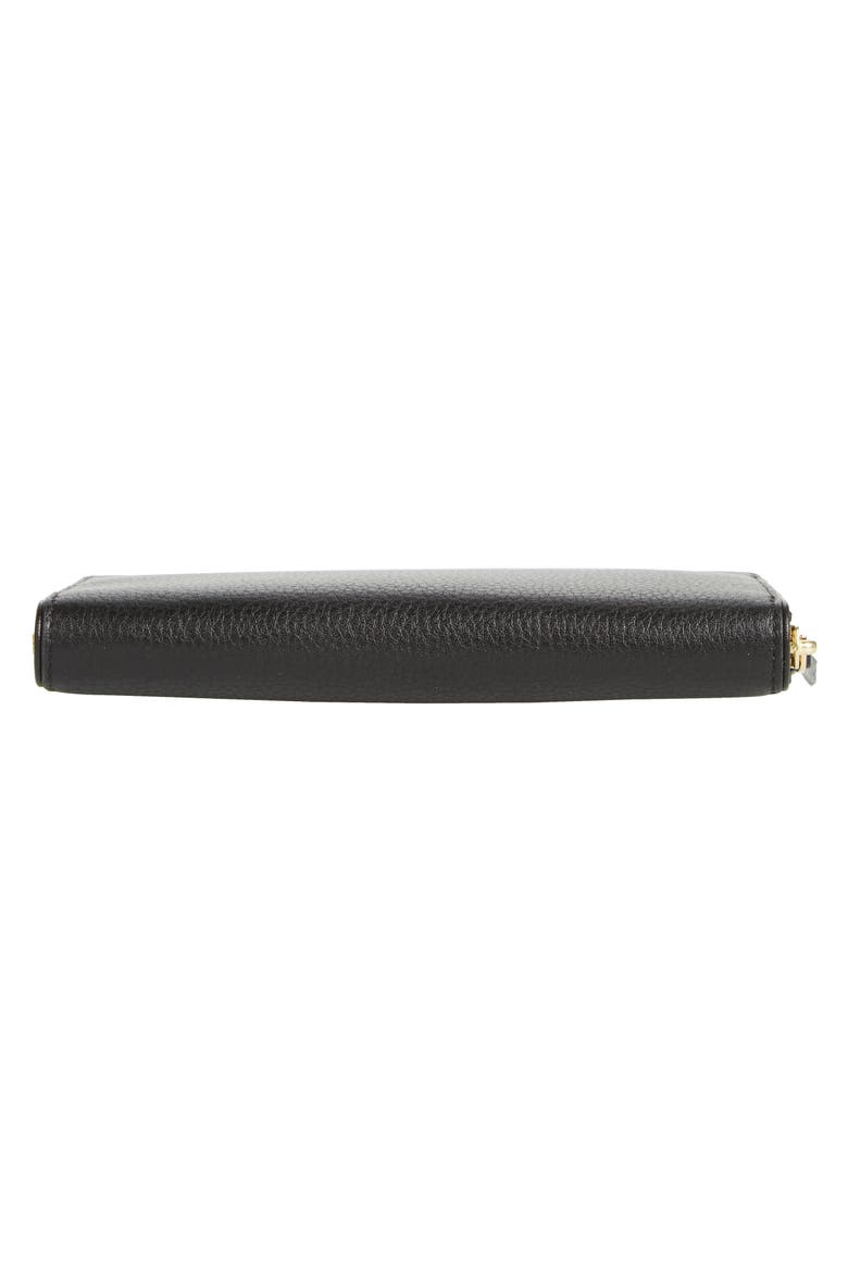 Marsden Leather Zip Around Wallet, Alternate, color, BLACK