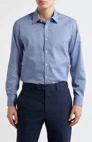 DANIEL HECHTER Trim Fit Check Cotton Dress Shirt