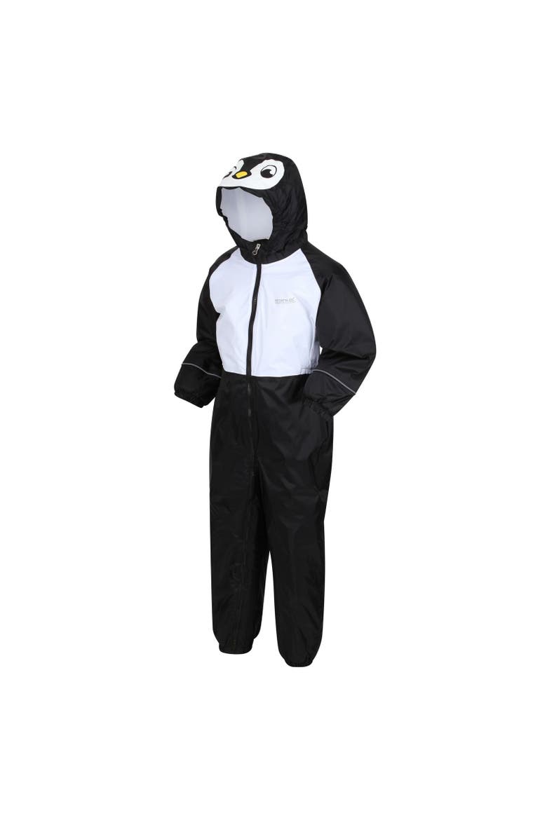 Childrens/kids Mudplay Iii Penguin Waterproof Puddle Suit, Alternate, color, Black