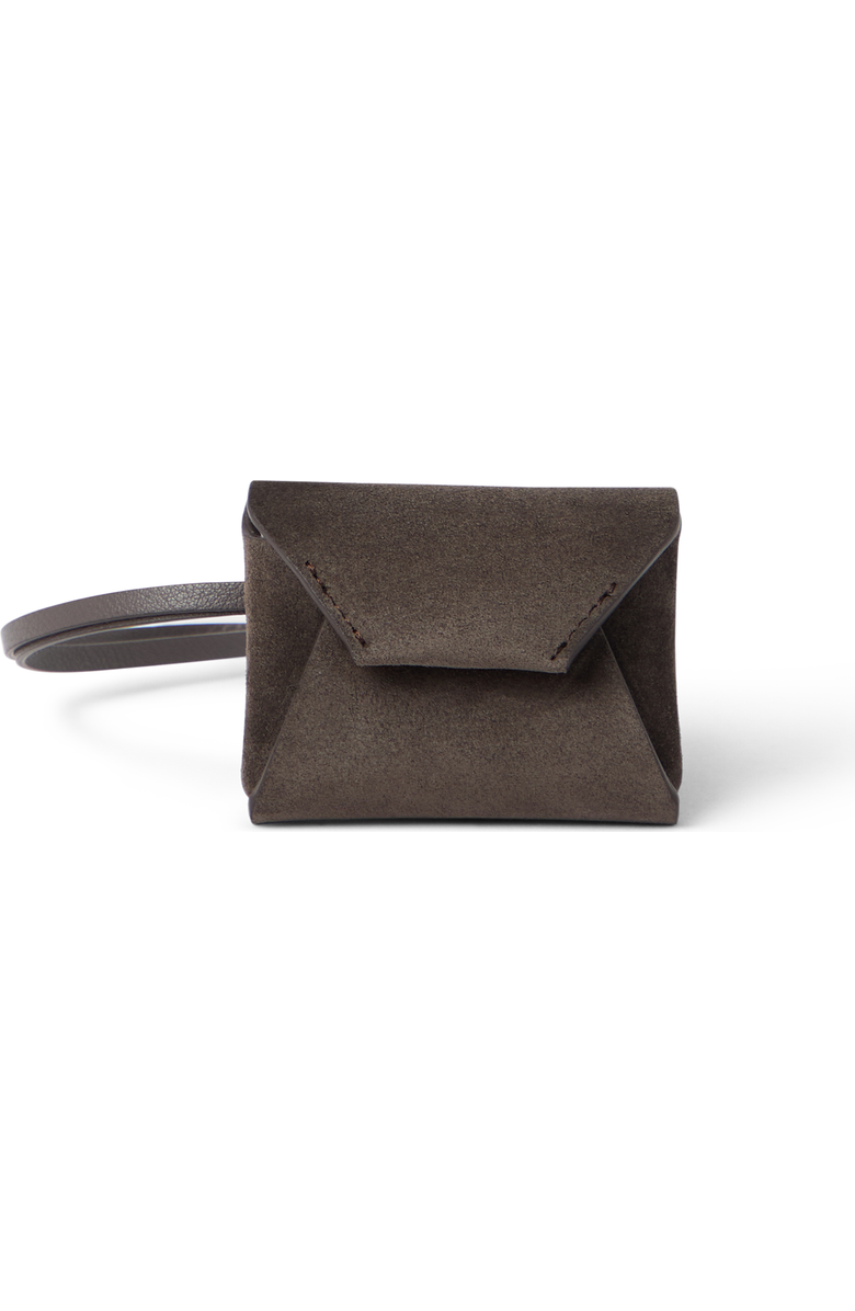 Brunello Cucinelli Suede bag charm, Main, color, Rust Brown