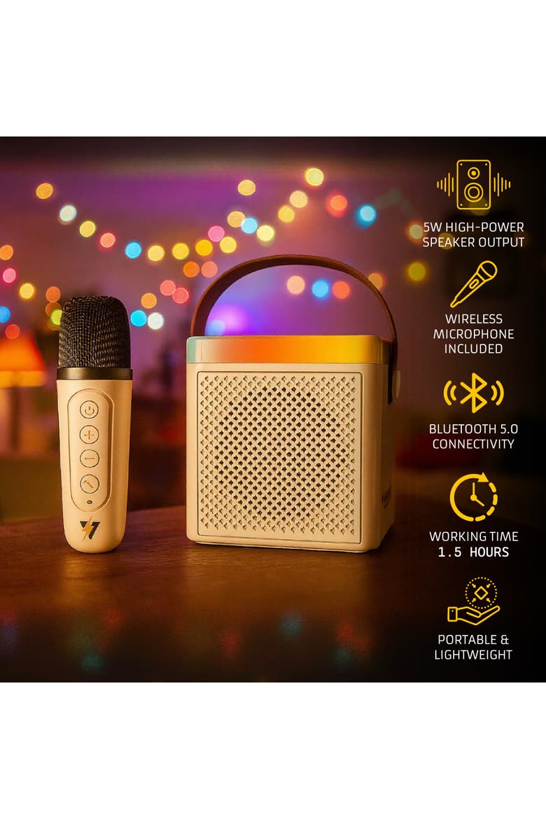 Ultimate Sound & Party Combo Portable Karaoke Set & True Wireless Stereo Earbuds, Alternate, color, Multicolor