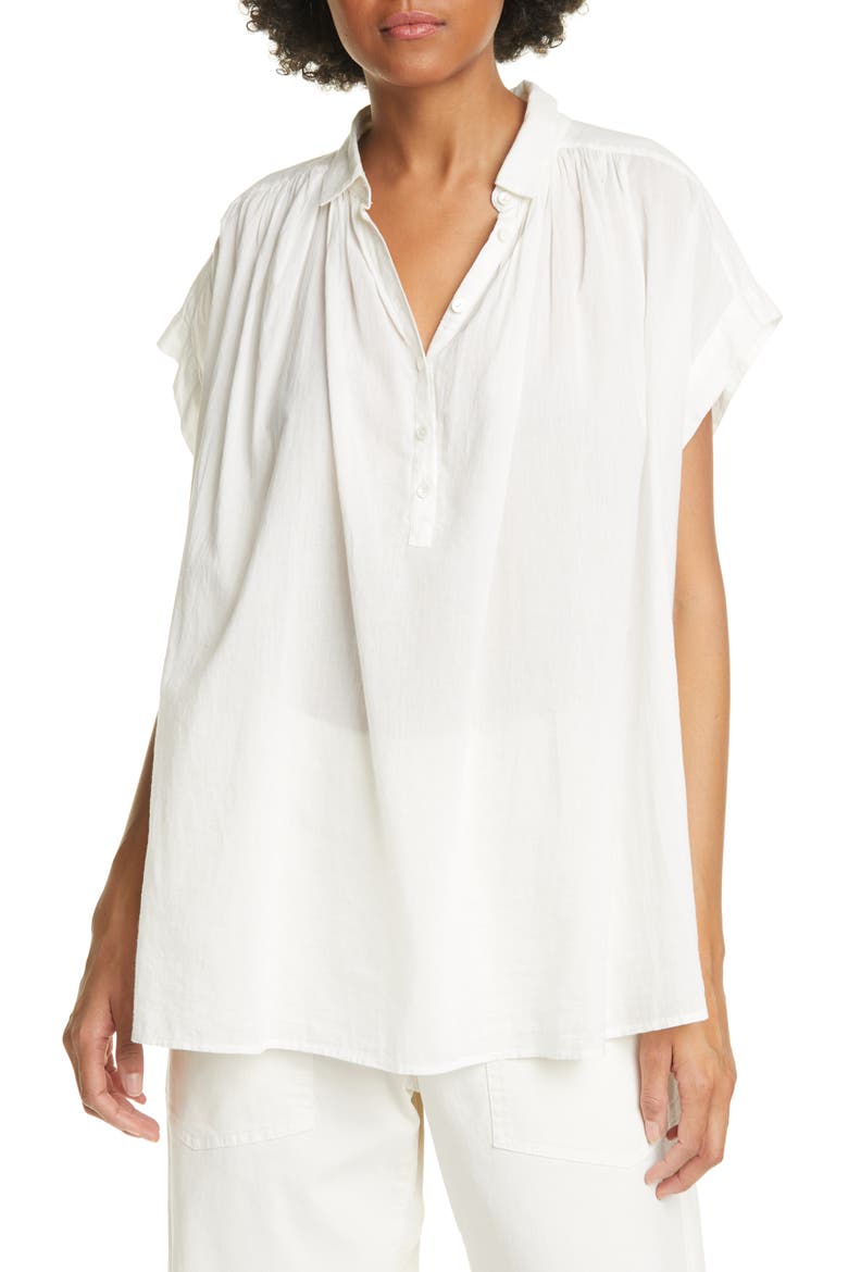 Normandy Gathered Yoke Blouse, Main, color, IVORY