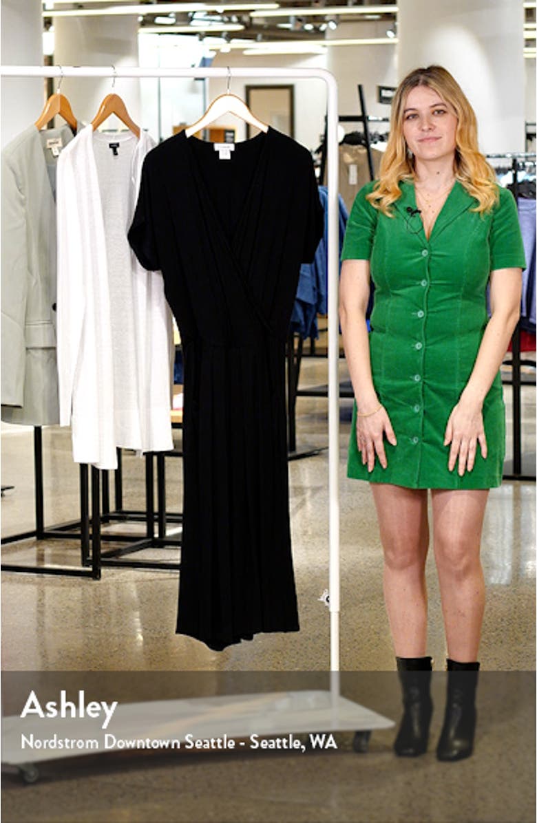 Short Sleeve Wrap Front Crop Jumpsuit, sales video thumbnail