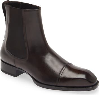 TOMFORD アンクルストラッフヒルサンタル W3387LCL002G 1N001 TOM FORD Elkan Cap Toe Chelsea Boot (Men) | Nordstrom