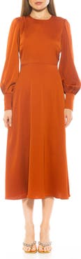 Alexia Admor Sophie Long Sleeve Fit & Flare Maxi Dress