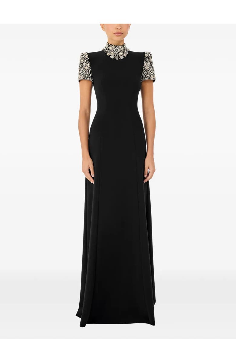 Jenny Packham Pricile Embellished Maxi Dress, Alternate, color, Liquorice