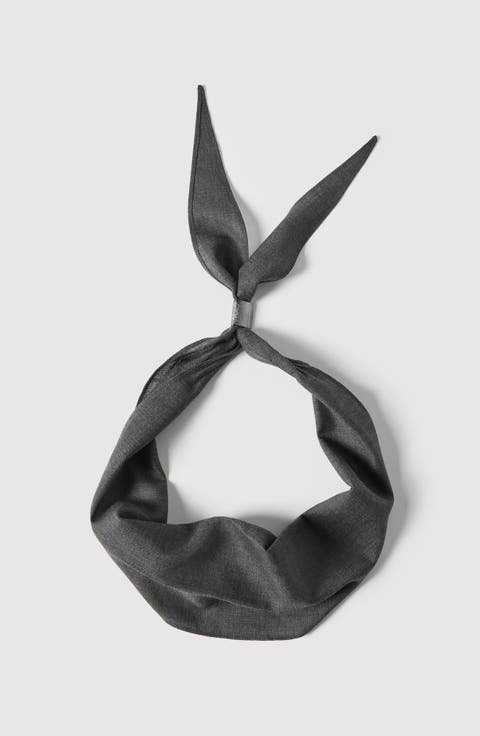 Virgin wool organza necktie with monili