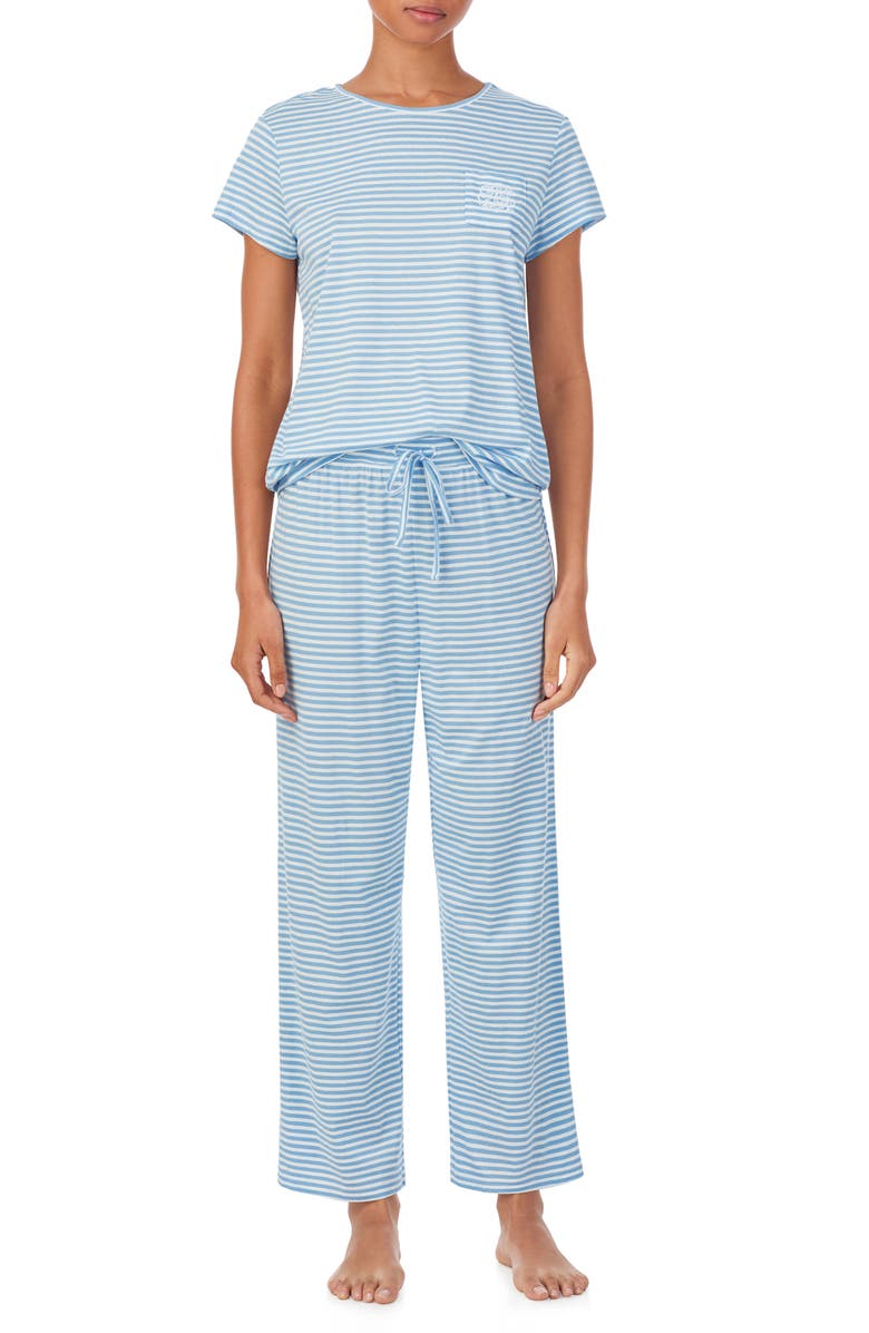 Lauren Ralph Lauren Stripe Cotton Blend Pajamas, Main, color, 