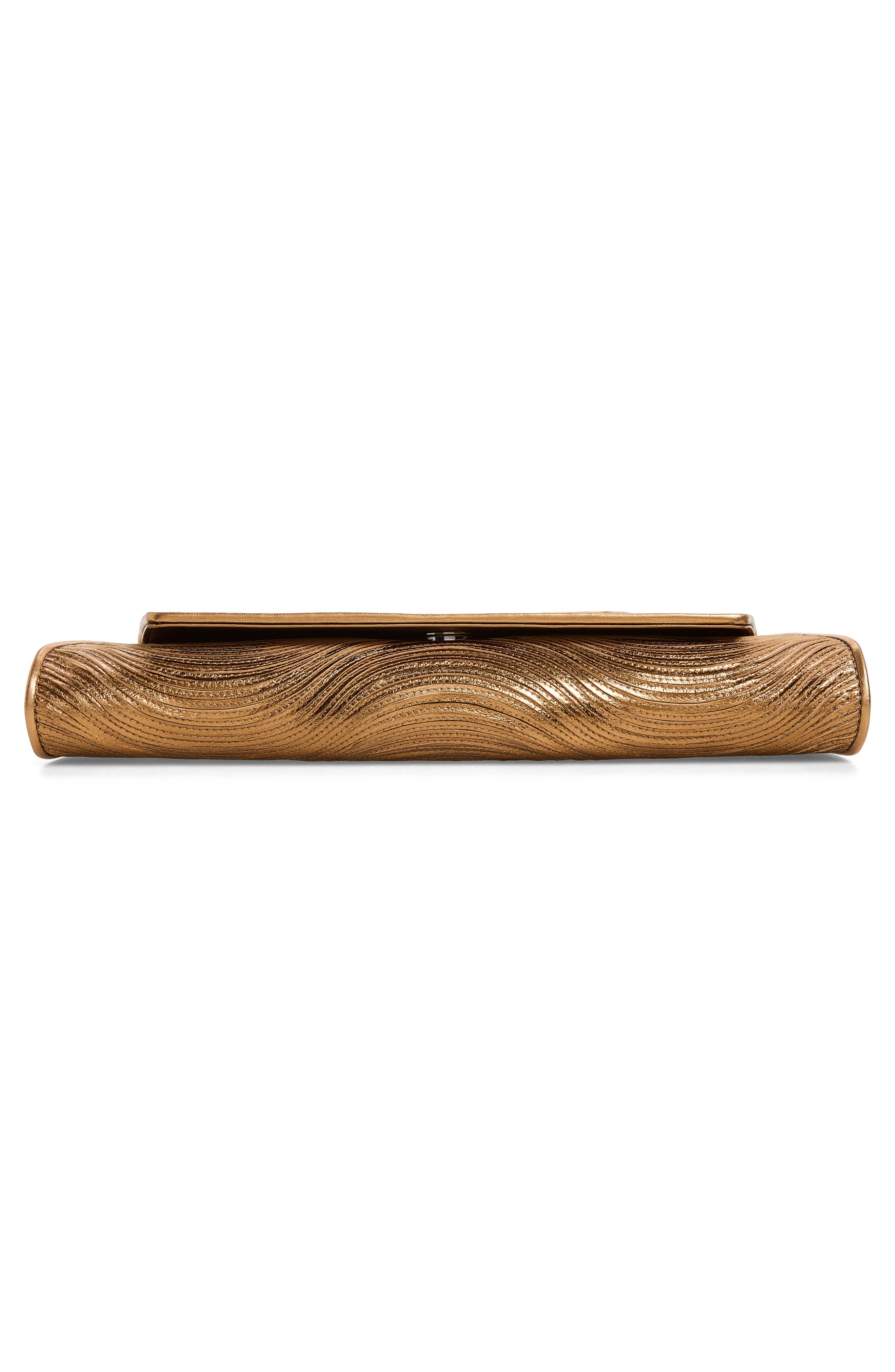 Anouk Leather East/West Clutch, Alternate, color, BRONCEGOLD