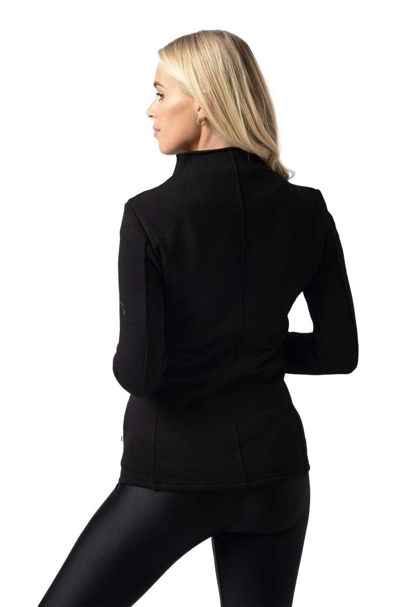 Saint + Sofia Cotton Biker Jacket, Alternate, color, Black