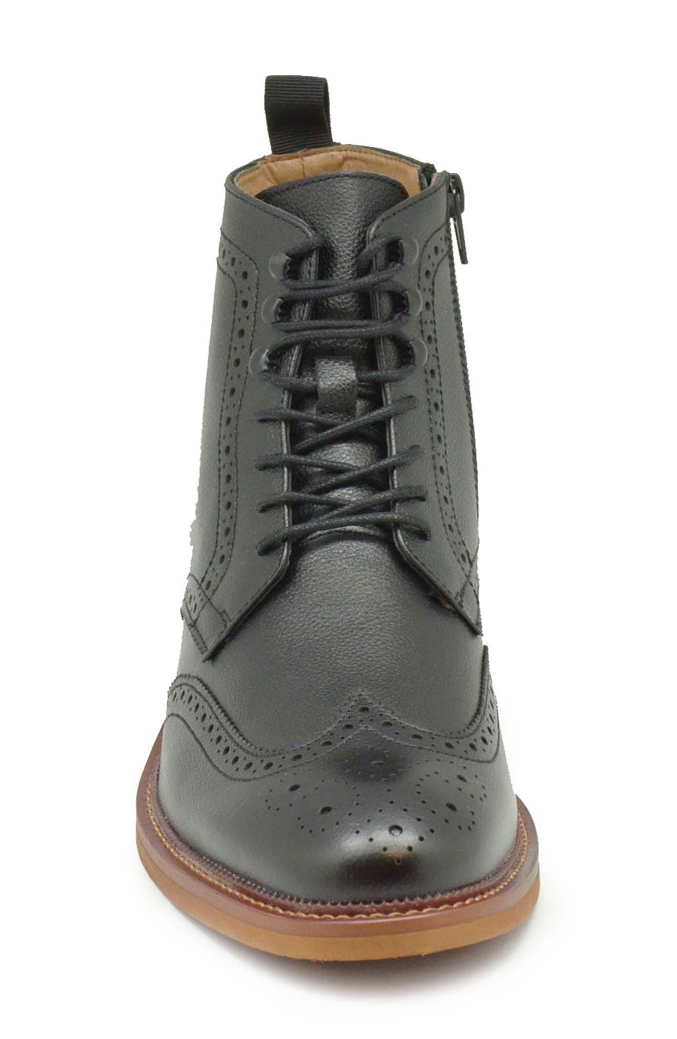 La Milano Dominic Brogue Combat Boot, Alternate, color, Black