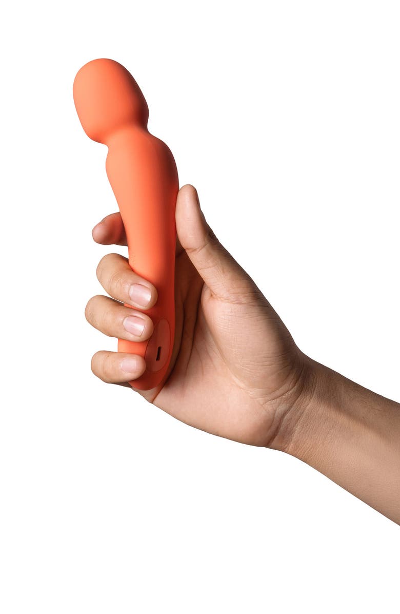 Dame Products Min External Wand Vibrator, Alternate, color, Papaya