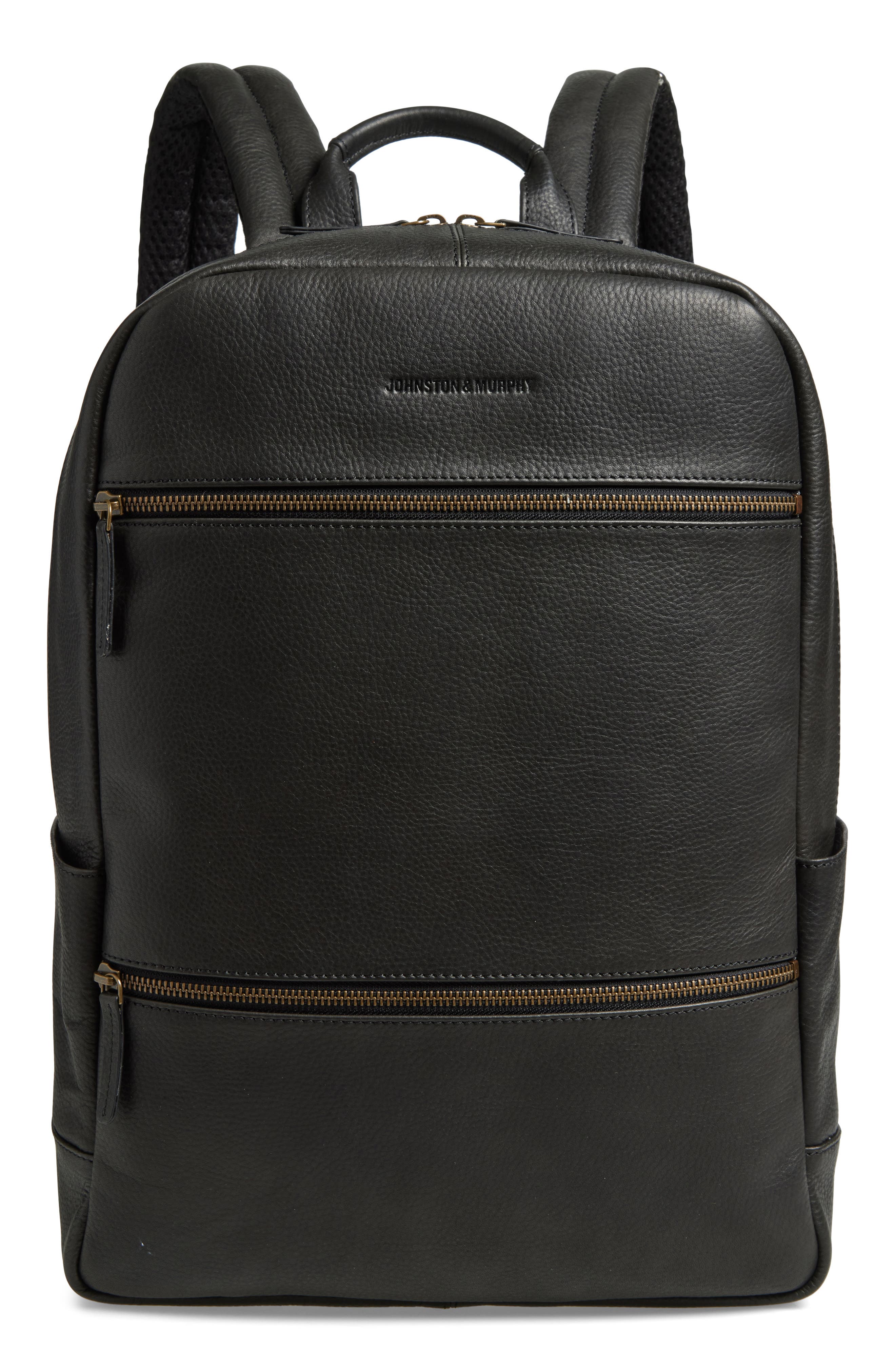 Johnston & Murphy Pebble Leather Backpack