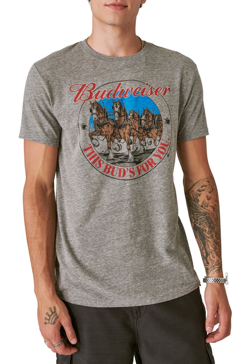 Budweiser Clydesdale Graphic T-Shirt, Main, color, HEATHER GREY