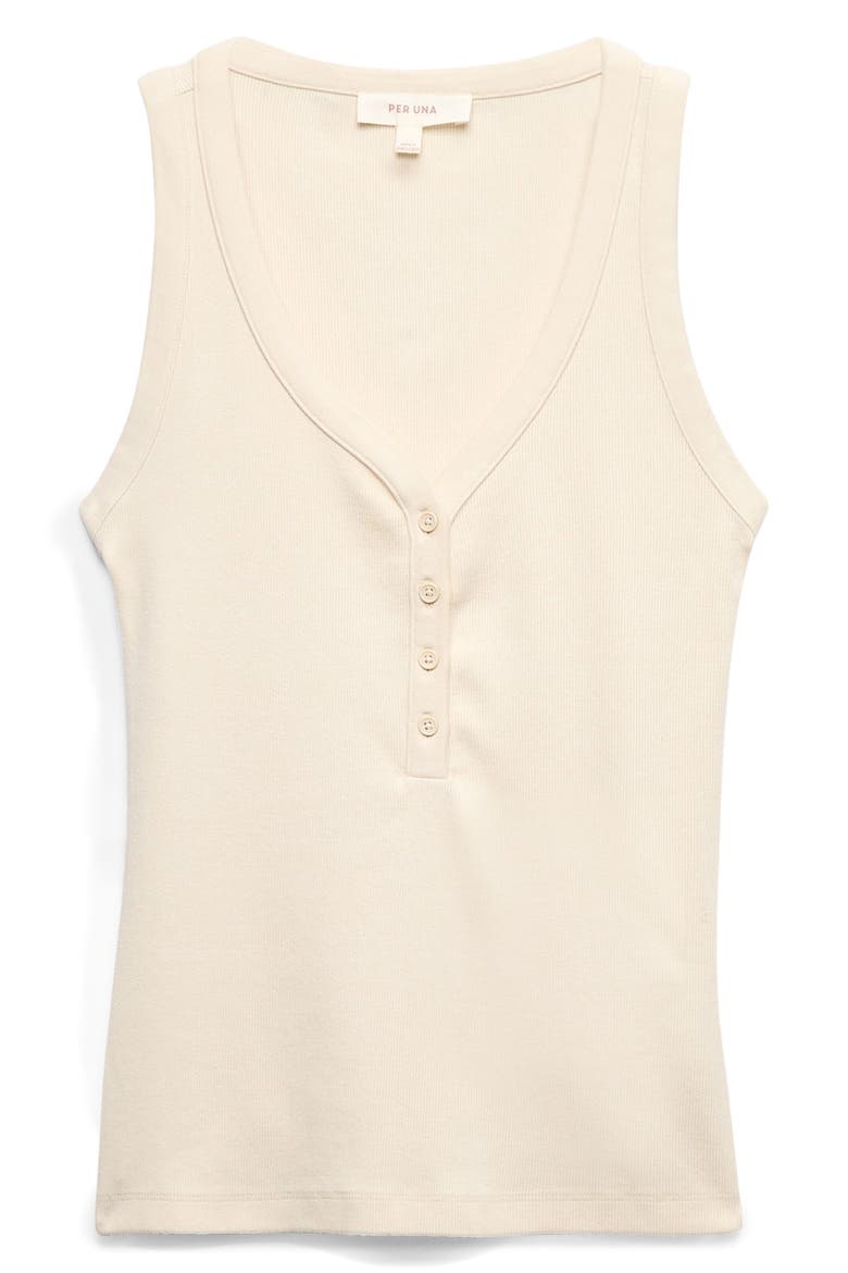 Henley Sleeveless Top, Alternate, color, ECRU BROWN