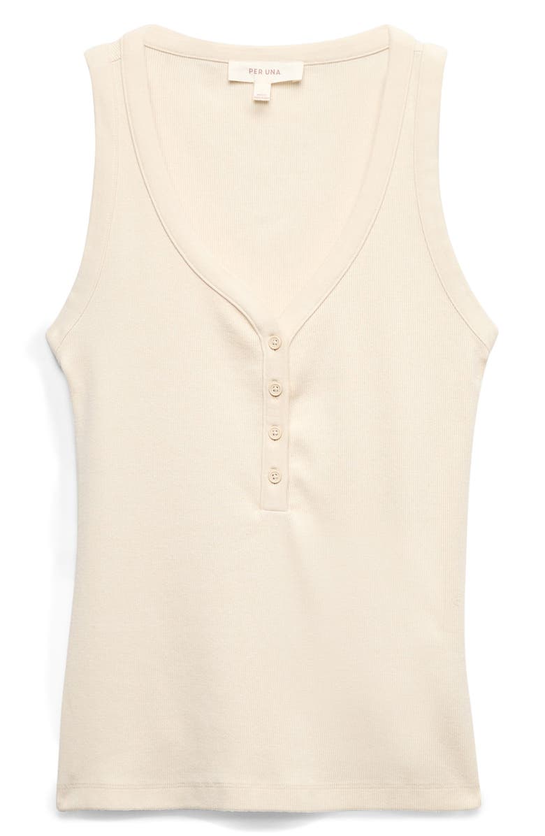 PER UNA BY M&S Henley Sleeveless Top, Main, color, Ecru Brown