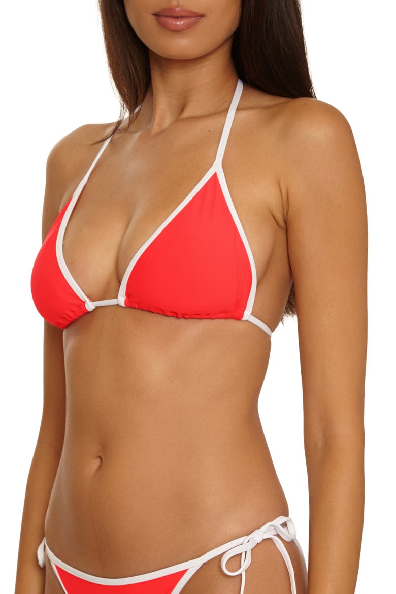 Sport Mode Triangle Bikini Top, Alternate, color, CALIENTE