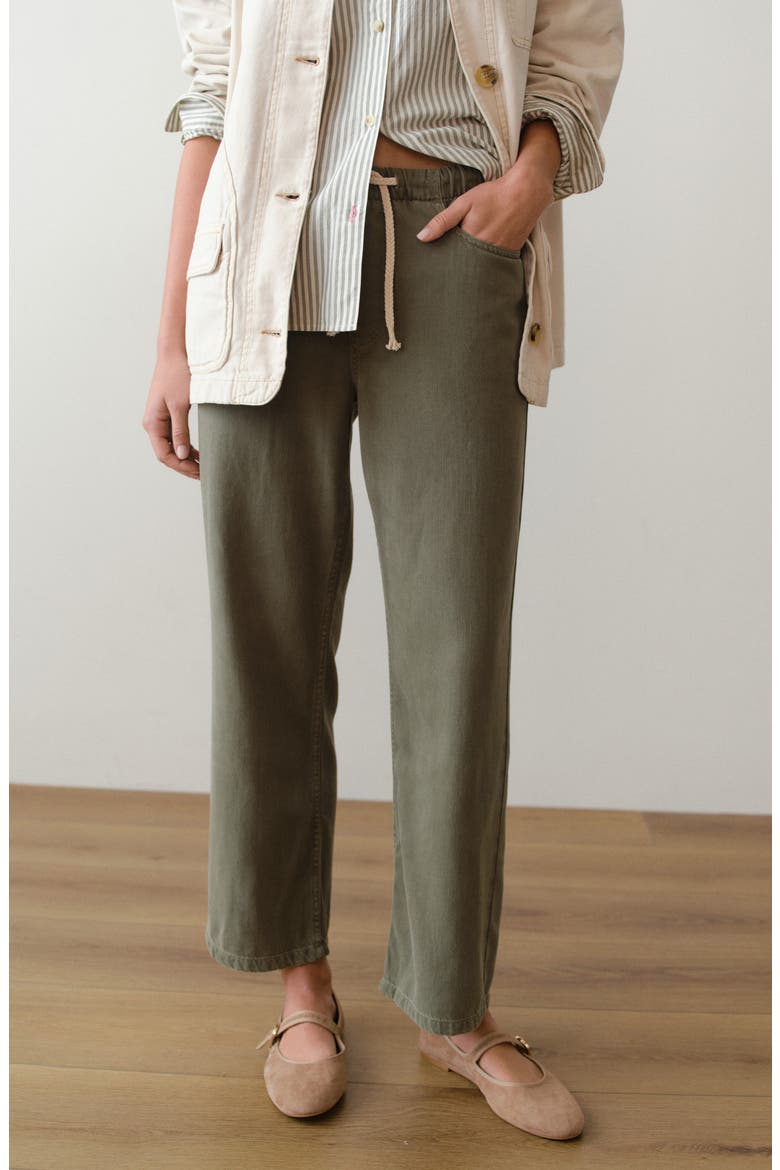 Ella Straight Leg Drawstring Pants, Alternate, color, OLIVE
