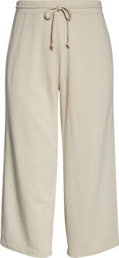 Vince Crop Drawstring Cotton Fleece Pants
