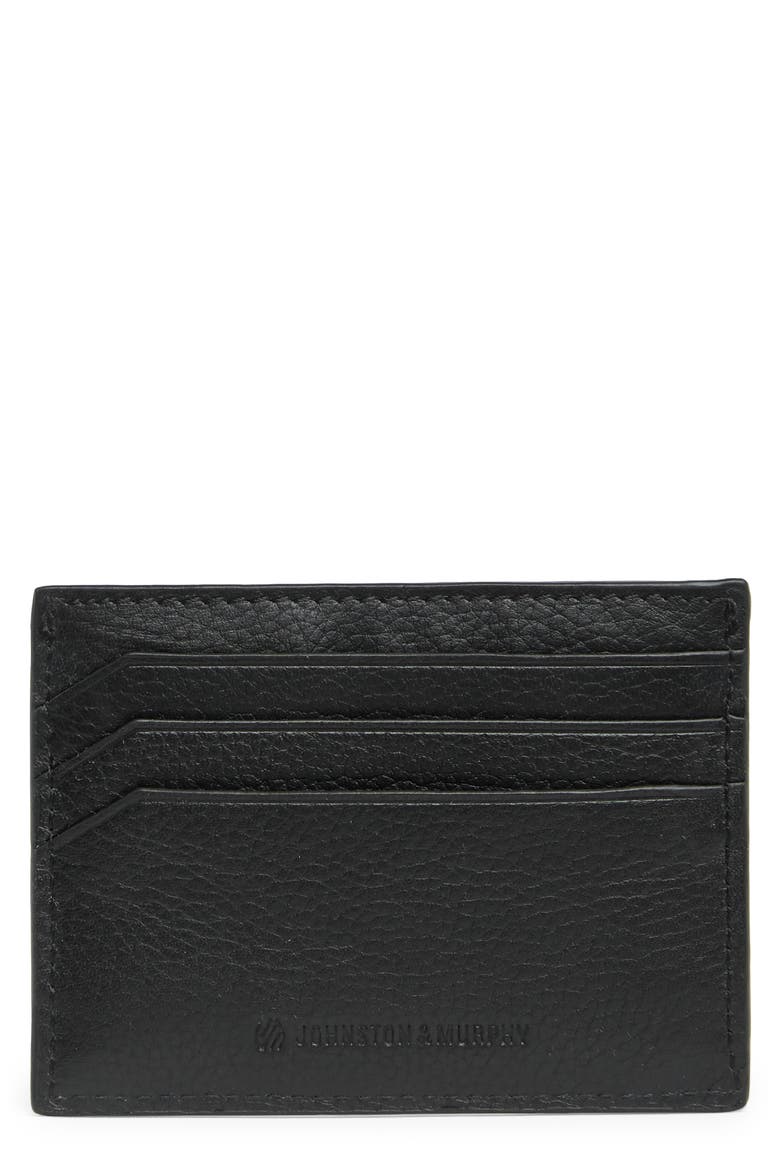 Weekend Leather Cardholder, Main, color, BLACK