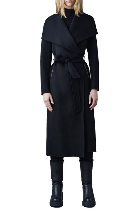 Long wrap coat wool hotsell