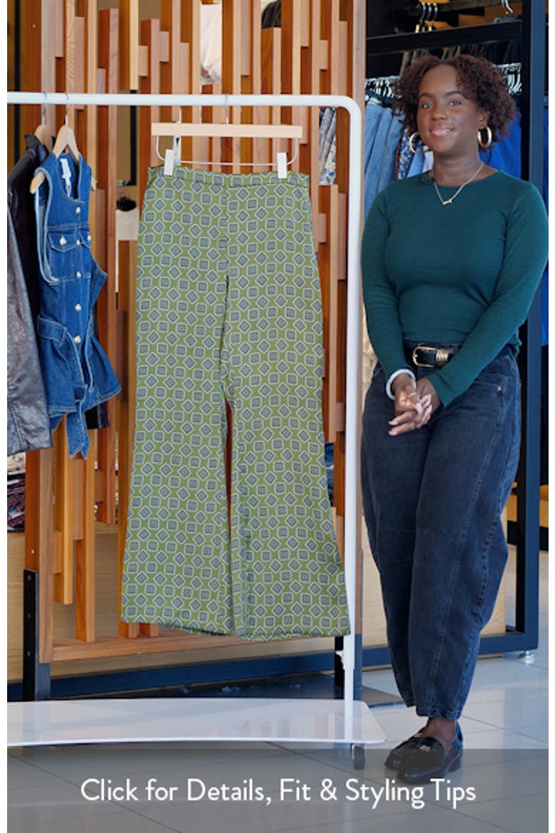 Geo Print Flare Satin Pants video