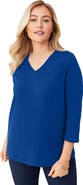 Jessica London Stretch Cotton V-Neck Tee