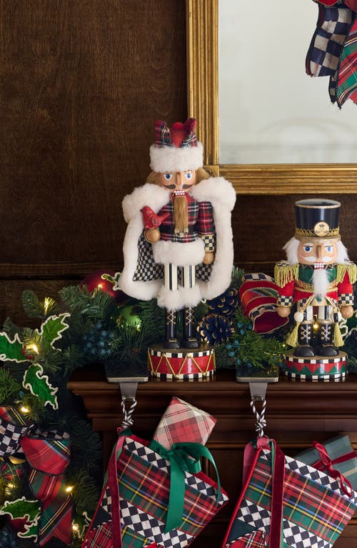 Mackenzie-childs Mackenzie Childs Tartan Cardinal Nutcracker In Multi