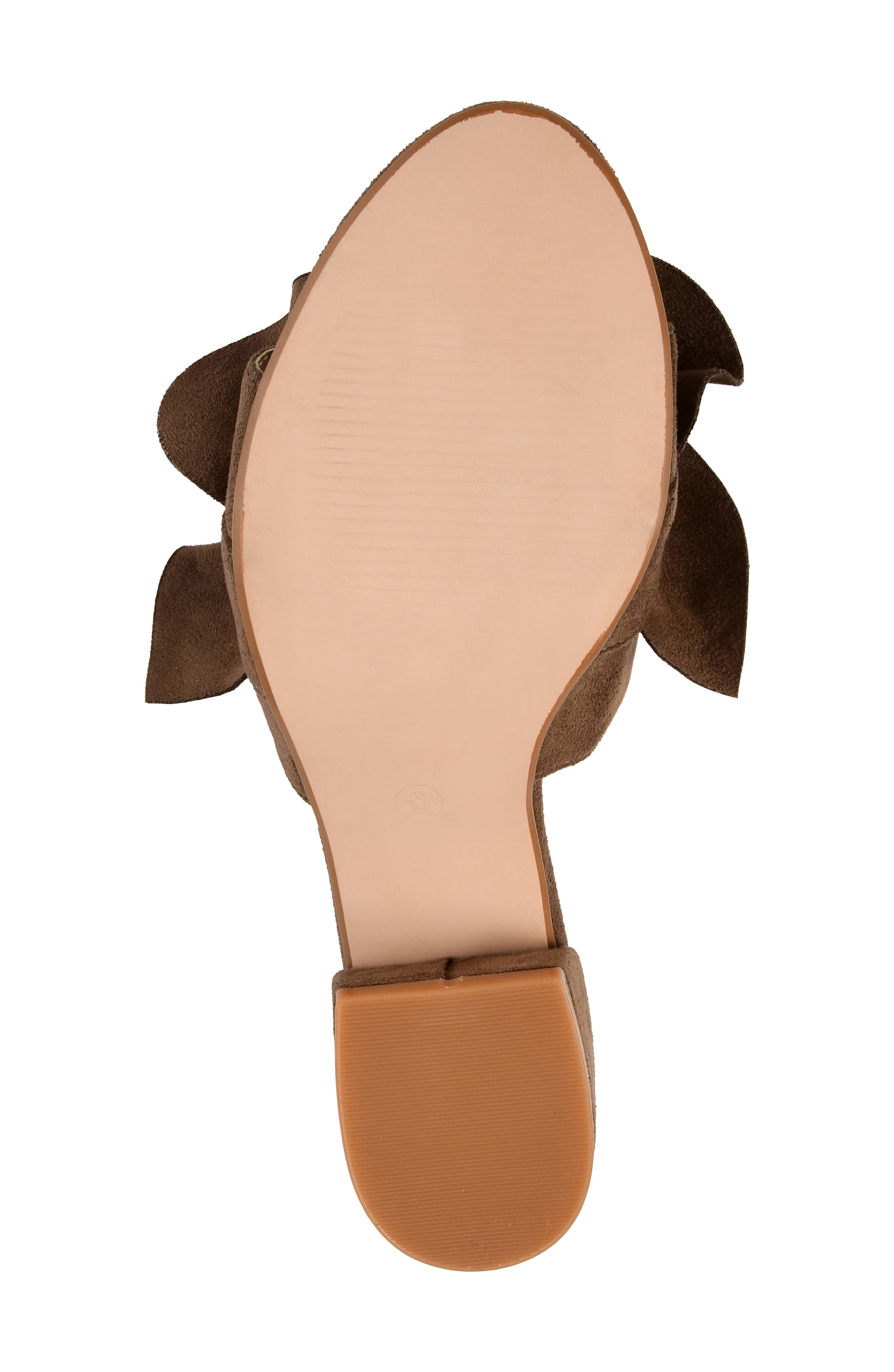 Sabica Ruffle Slide Sandal, Alternate, color, TAUPE