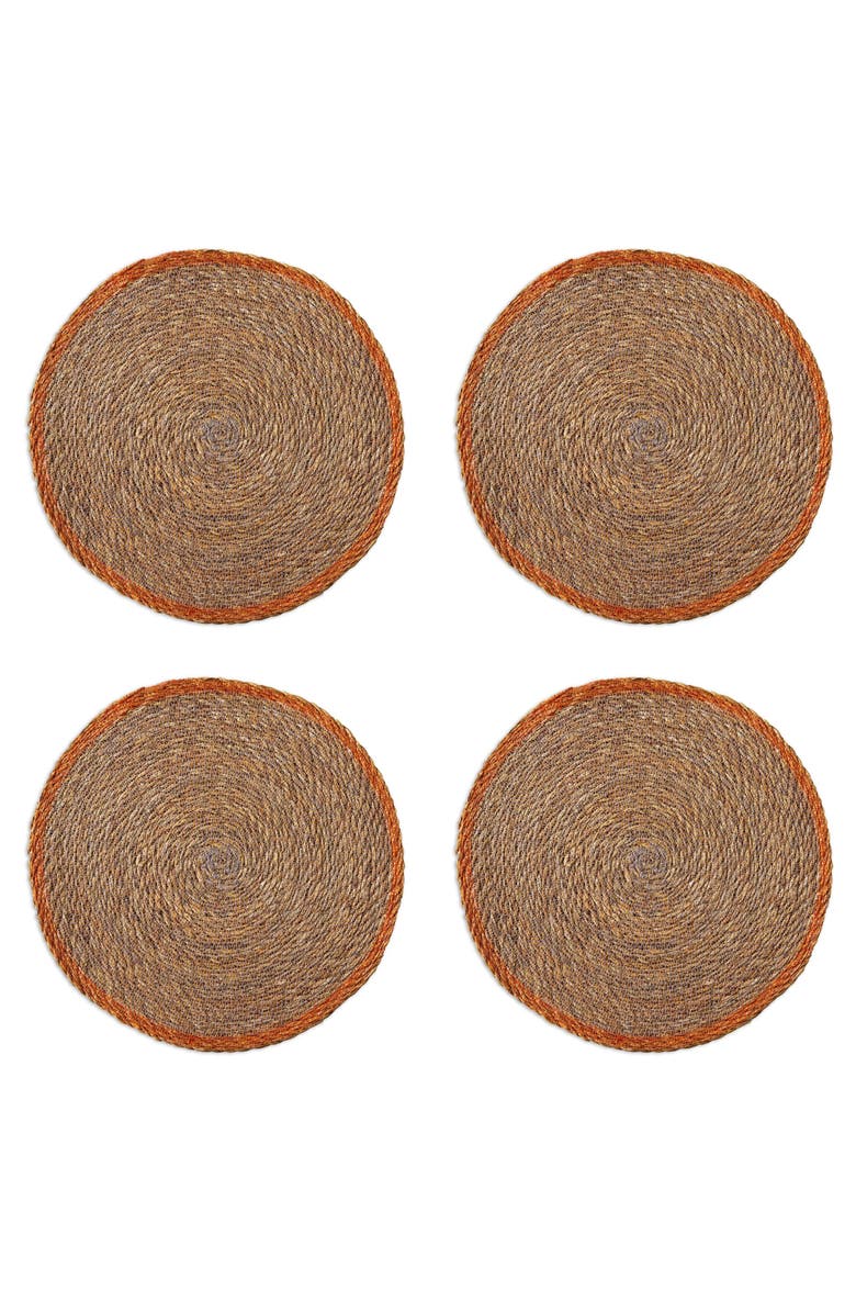 tag Overstitch Seagrass Placemat Set of 4 Lavender-Round, Main, color, Purple