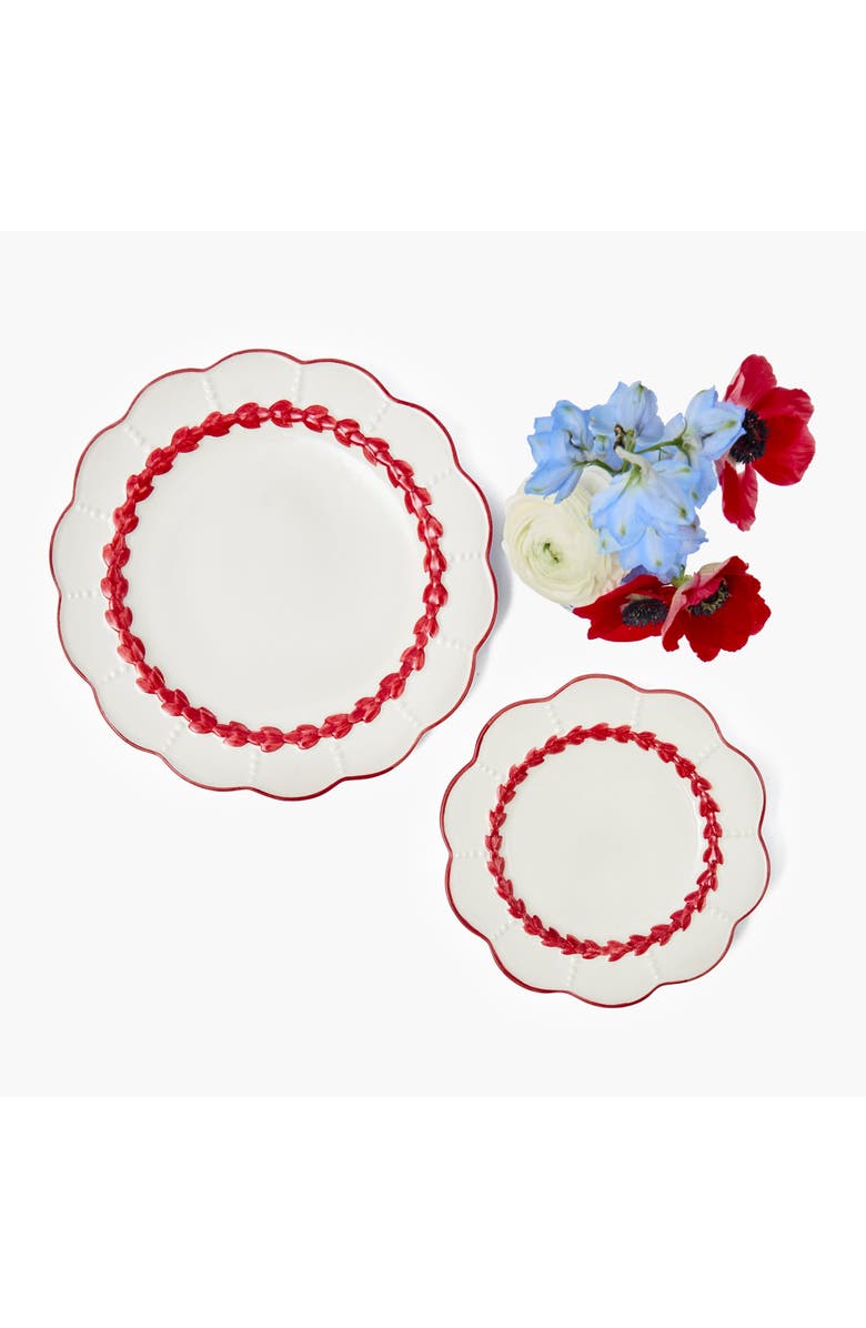Mrs. Alice Red Laurel Starter Plate, Main, color, Red
