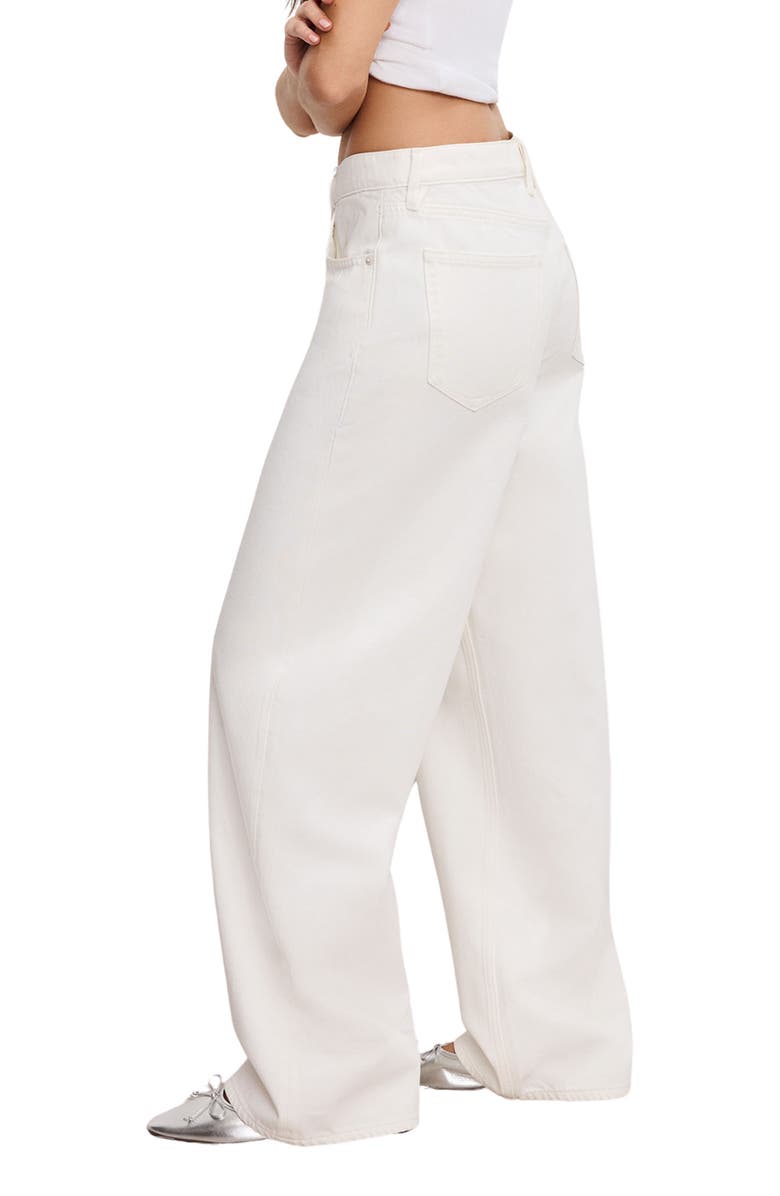 Good American Good Standard Baggy Jeans, Alternate, color, Cloud White001