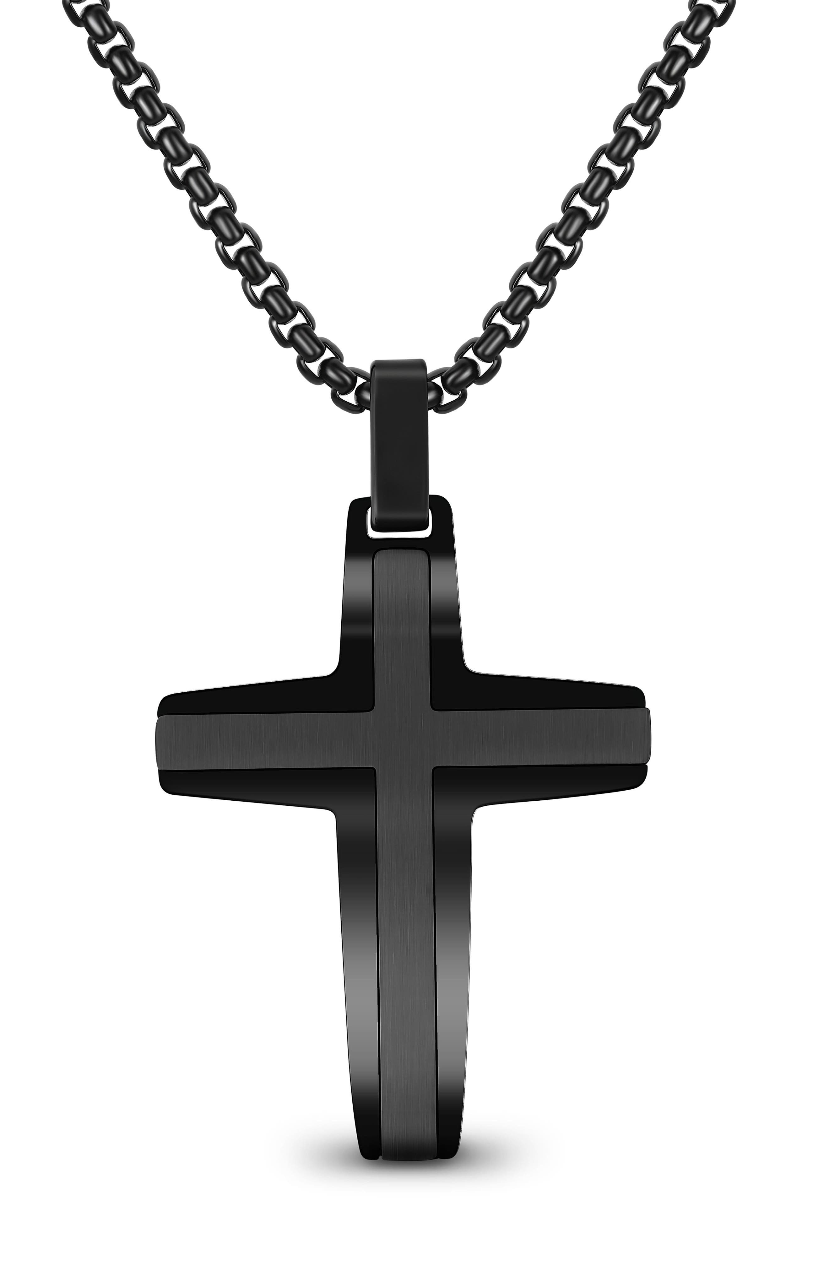 Men's Inlay Cross Necklace