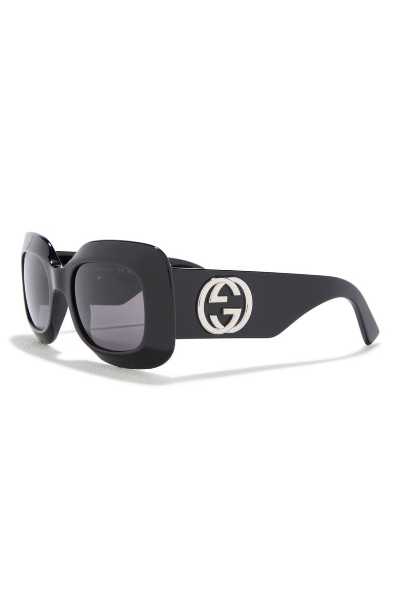 51mm Oversize Square Sunglasses, Alternate, color, BLACK BLACK GREY