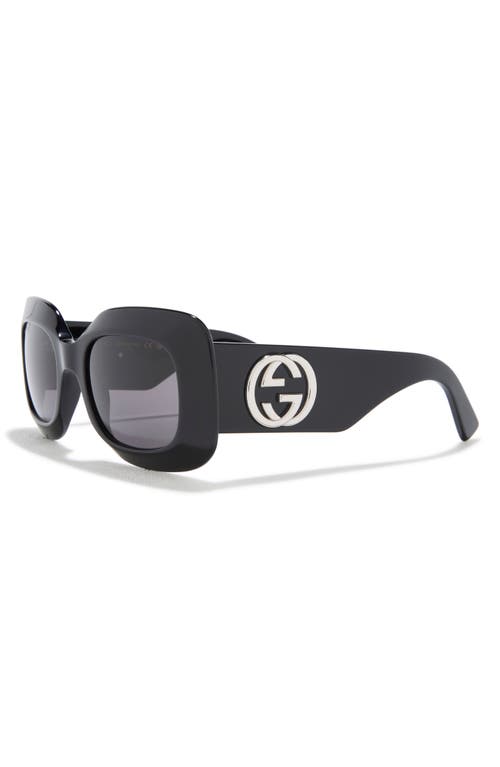 Gucci 51mm Oversize Square Sunglasses In Black