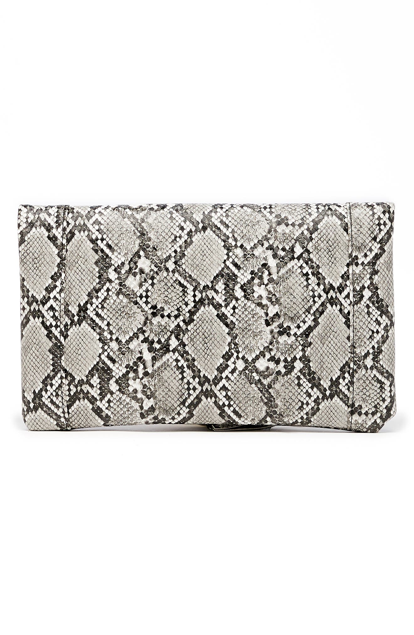 Convertible Faux Leather Clutch, Alternate, color, NATURAL SNAKE