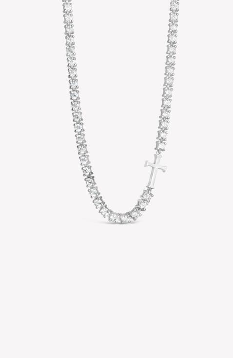 Luminous Cross Tennis Necklace