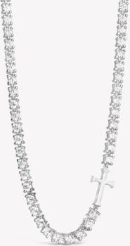 Rizen Jewelry Luminous Cross Tennis Necklace