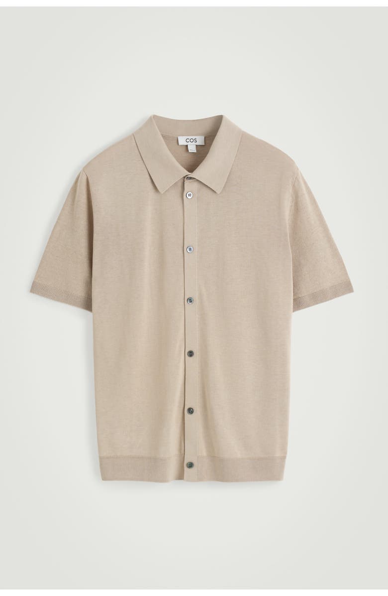 COS Knitted Linen-Silk Shirt, Alternate, color, Mole