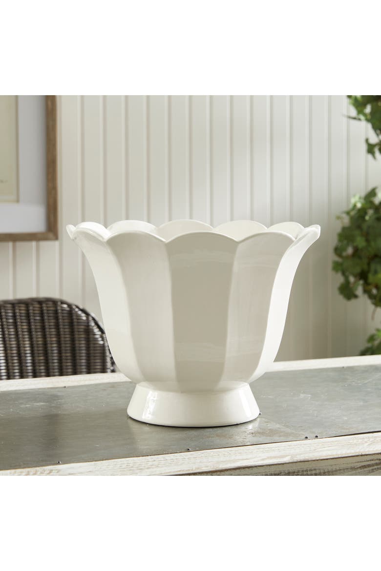 Mirabelle Fluted Cachepot Large, Alternate, color, White